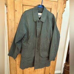 London Fog Jacket Forest/Sage Green Snap In Liner Waist Toggle Size Medium